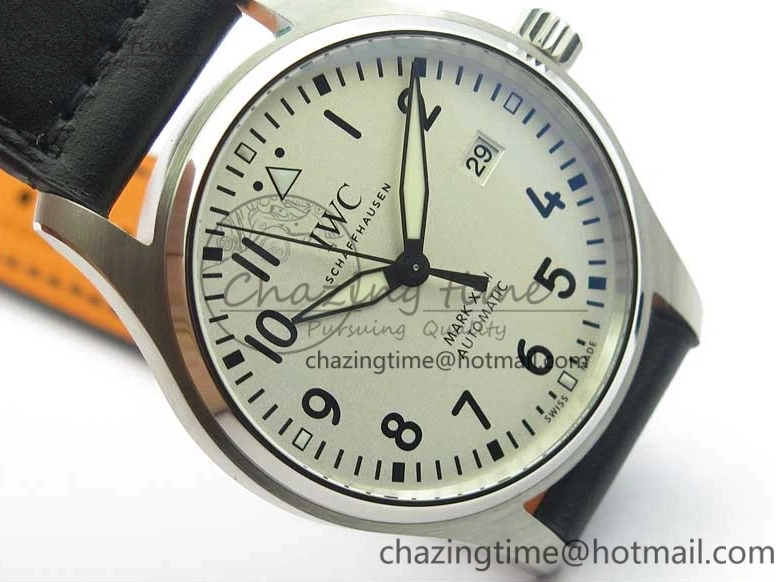 MIROTIME 0427 MARK XVIII IW327002 SS FKF 1:1 Best Edition White Dial On Black Leather Strap Affordable 7121